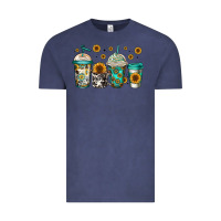 Vintage Denim sunflowers coffee cups Vintage Tee - Jasminsmagicworld