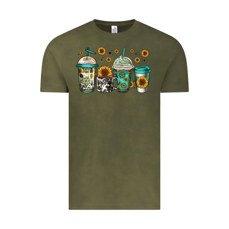 Sunflowers Coffee Cups Vintage Tee by Jasminsmagicworld | Teevron