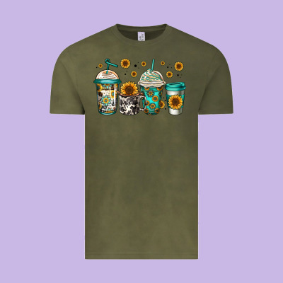Sunflowers Coffee Cups Vintage Tee Designed By Jasminsmagicworld