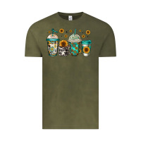 Vintage Olive sunflowers coffee cups Vintage Tee - Jasminsmagicworld
