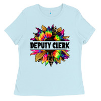 Deputy Clerk Tie Dye Sunflower Ladies Tee | Teevron