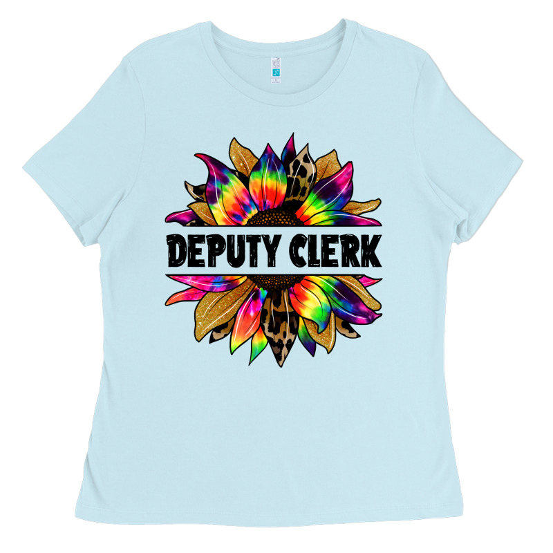 Deputy Clerk Tie Dye Sunflower Ladies Tee by Jasminsmagicworld | Teevron