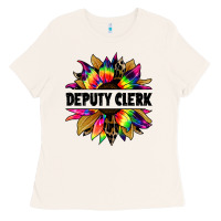 Bone deputy clerk tie dye sunflower Ladies Tee - Jasminsmagicworld