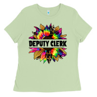 Matcha deputy clerk tie dye sunflower Ladies Tee - Jasminsmagicworld