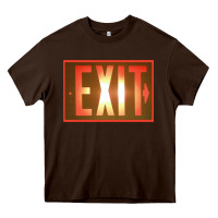 Chocolate Brown exit sign   hippie Heavy Core Tee - lanVoArt