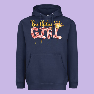 Birthday Girl Balloon Heavyweight Hoodie Designed By Artiststas