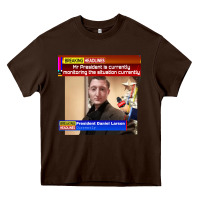 Chocolate Brown daniel larson monitoring the situation   vintage Heavy Core Tee - lanVoArt