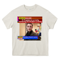 Cream daniel larson monitoring the situation   vintage Heavy Core Tee - lanVoArt