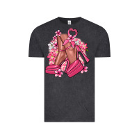Vintage Black Cancer high heels Cancer Awareness Vintage Tee - HowdyJamesFarm