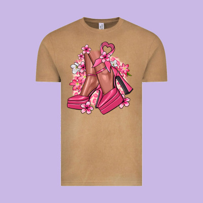 Cancer High Heels Cancer Awareness Vintage Tee Designed By Howdyjamesfarm