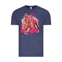 Vintage Denim Cancer high heels Cancer Awareness Vintage Tee - HowdyJamesFarm