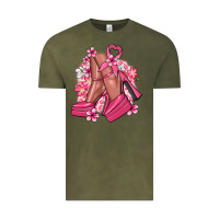 Vintage Olive Cancer high heels Cancer Awareness Vintage Tee - HowdyJamesFarm