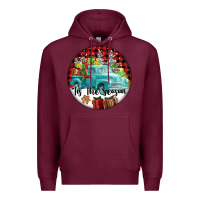 Burgundy Tis The Season Truck Premium Hoodie - FaDigitalArtStudio