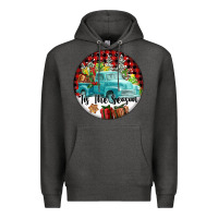 Charcoal Heather Tis The Season Truck Premium Hoodie - FaDigitalArtStudio