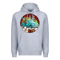 Heather Grey Tis The Season Truck Premium Hoodie - FaDigitalArtStudio
