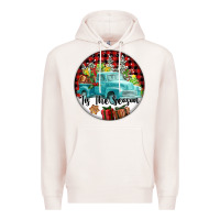 Pale Pink Tis The Season Truck Premium Hoodie - FaDigitalArtStudio