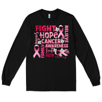 Black cancer awareness fight believe hope survive Long Sleeve Tee - CowGirlArtShop