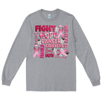 Heather Grey cancer awareness fight believe hope survive Long Sleeve Tee - CowGirlArtShop