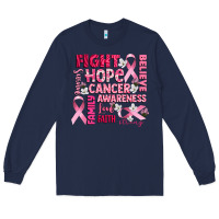 Navy cancer awareness fight believe hope survive Long Sleeve Tee - CowGirlArtShop