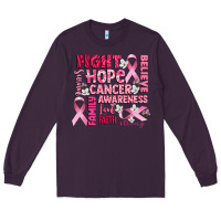 Plum cancer awareness fight believe hope survive Long Sleeve Tee - CowGirlArtShop