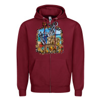 Burgundy summer min Zipper Hoodie - CowhideDigitalArt
