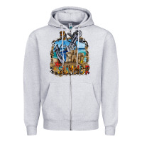 Heather Grey summer min Zipper Hoodie - CowhideDigitalArt