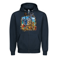 Navy summer min Zipper Hoodie - CowhideDigitalArt