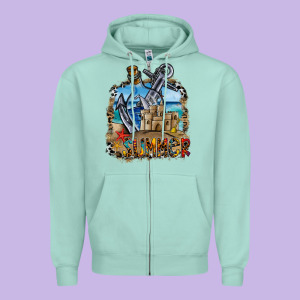 Summer Min Zipper Hoodie Designed By Cowhidedigitalart