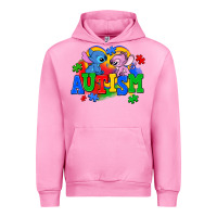 Fuchsia Pink autism stitch with lilo Urban Hoodie - AdoDesignShop
