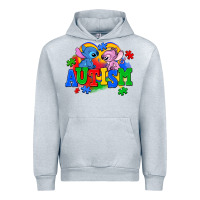 Heather Grey autism stitch with lilo Urban Hoodie - AdoDesignShop