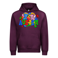 Mauve Wine autism stitch with lilo Urban Hoodie - AdoDesignShop