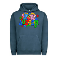 Pigment Midnight Navy autism stitch with lilo Urban Hoodie - AdoDesignShop