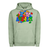 Pigment Oil Green autism stitch with lilo Urban Hoodie - AdoDesignShop