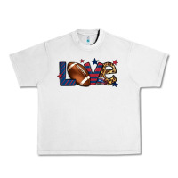 Lunar Rock Love Football team color red blue 4th of july Urban Heavy Tee - HowdyJamesFarm