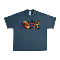 Midnight Navy Love Football team color red blue 4th of july Urban Heavy Tee - HowdyJamesFarm