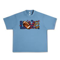 Pebble Blue Love Football team color red blue 4th of july Urban Heavy Tee - HowdyJamesFarm