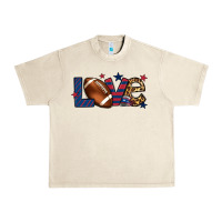 Sandshell Love Football team color red blue 4th of july Urban Heavy Tee - HowdyJamesFarm