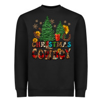 Black christmas cowboy Heavyweight Sweatshirt - FaDigitalArtStudio