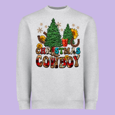 Christmas Cowboy Heavyweight Sweatshirt Designed By Fadigitalartstudio