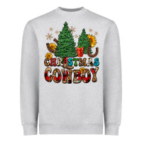 Heather Grey christmas cowboy Heavyweight Sweatshirt - FaDigitalArtStudio