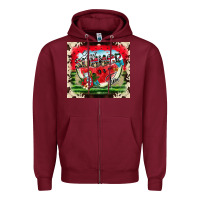 Burgundy summer vibes Zipper Hoodie - CowhideDigitalArt