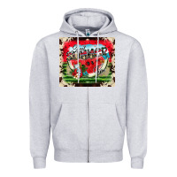 Heather Grey summer vibes Zipper Hoodie - CowhideDigitalArt