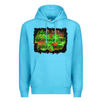 Ocean Blue halloween leopard lines background Premium Hoodie - BundleAndBundleShop