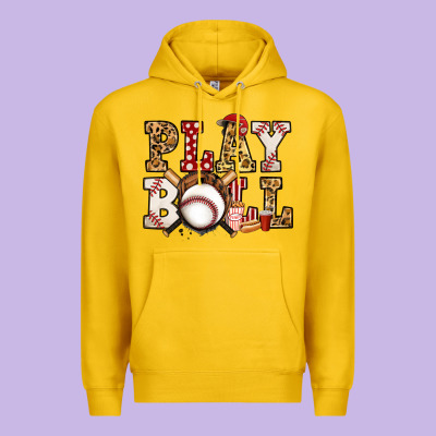 Baseball Play Ball Premium Hoodie Designed By Jasminsmagicworld