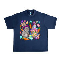 Navy Easter gnome and rabbit Easter Day Urban Heavy Tee - HowdyJamesFarm