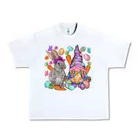 White Easter gnome and rabbit Easter Day Urban Heavy Tee - HowdyJamesFarm