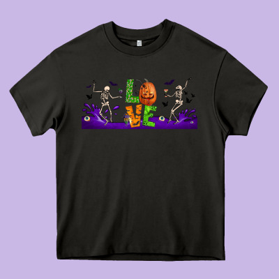 Love Halloween  Libbey Glass Heavy Core Tee Designed By Bundleandbundleshop