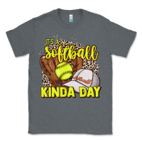Charcoal Heather It's a Softball kinda day leopard Classic Tee - NancyCooperArtShop