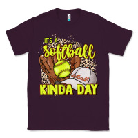 Plum It's a Softball kinda day leopard Classic Tee - NancyCooperArtShop