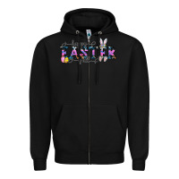 Black Happy Easter Y'all Zipper Hoodie - CowhideDigitalArt